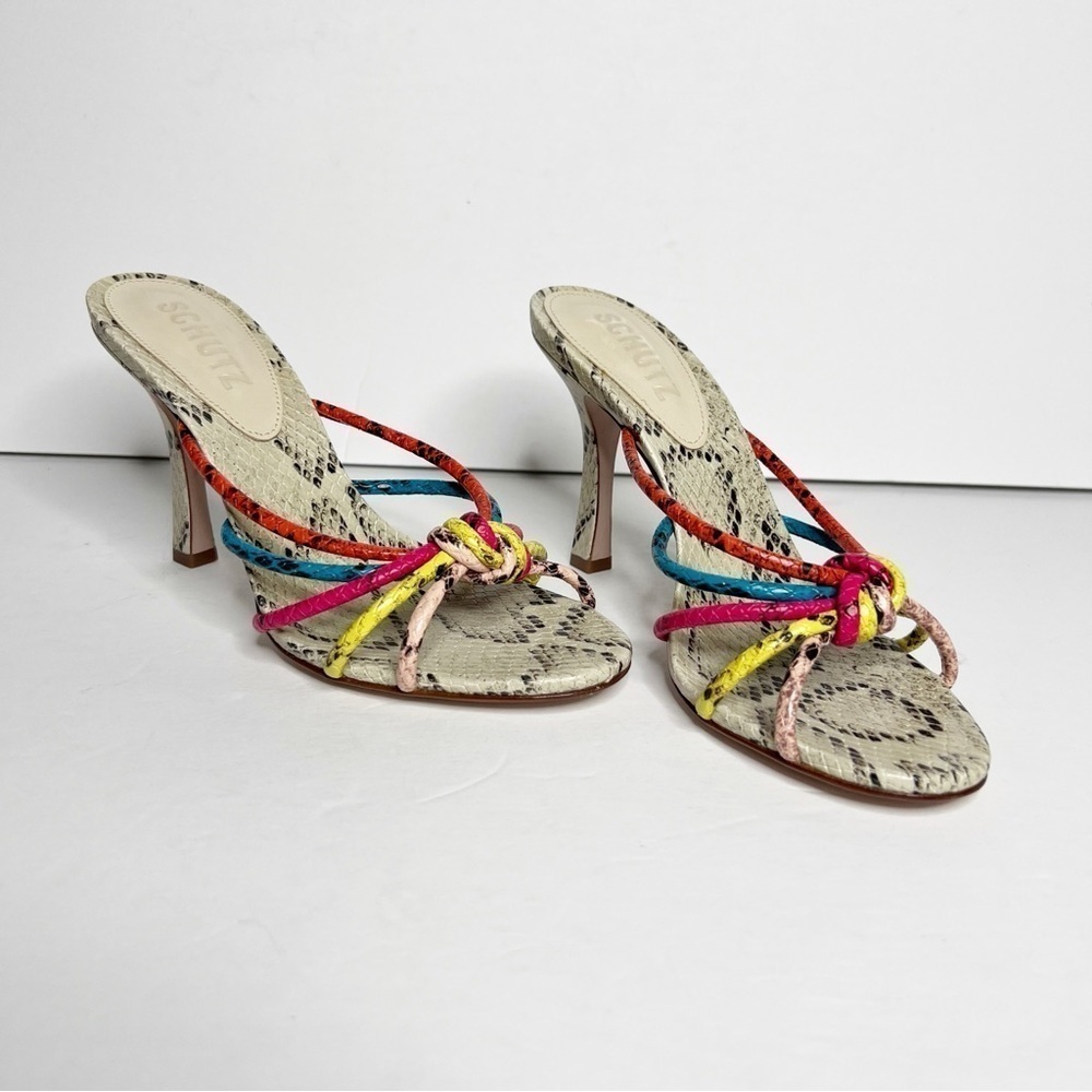 NEW with out box SCHUTZ Rina Sandal Snake Effect Leather - Picture 2 of 7